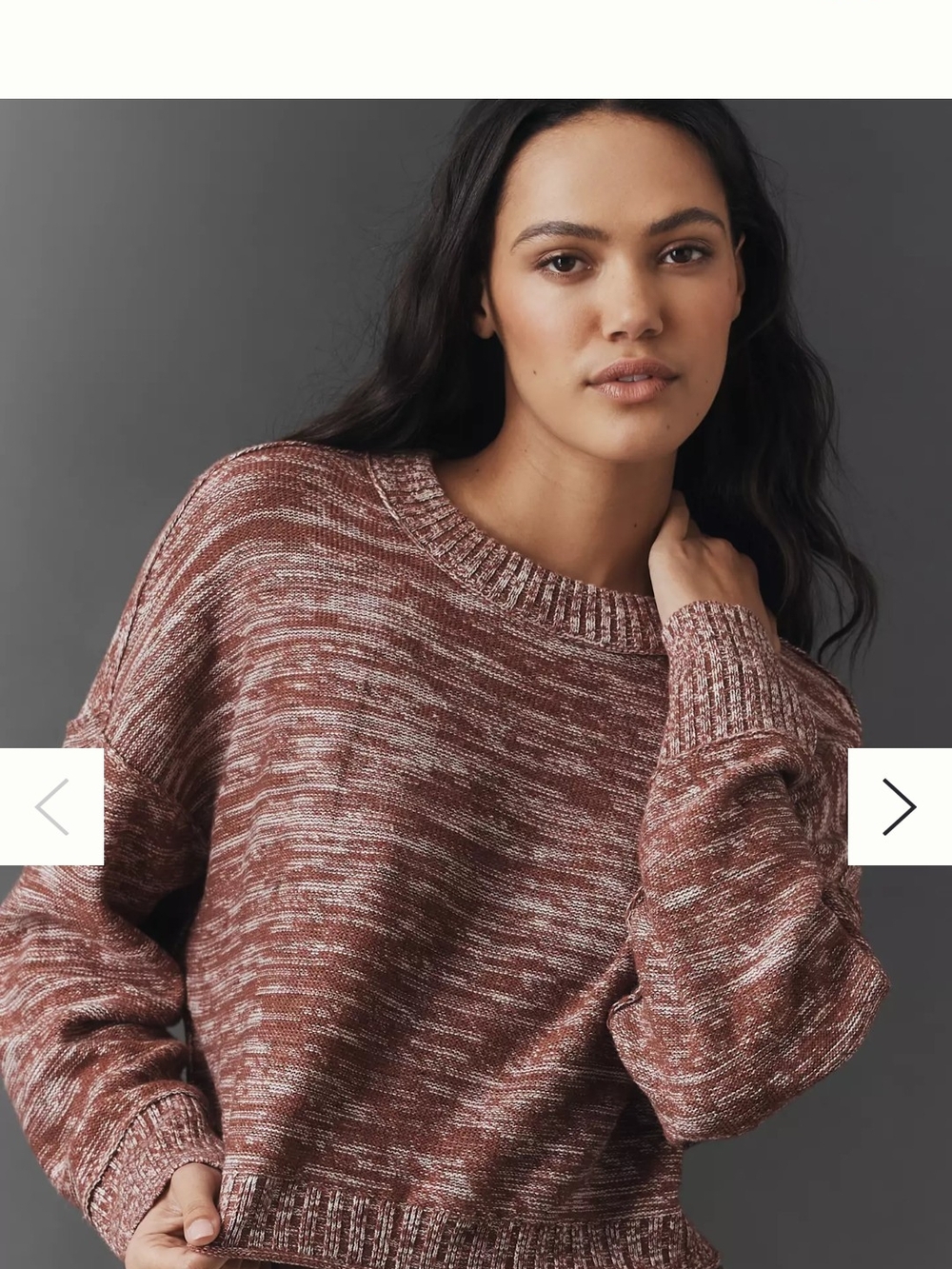 Pilcro Crewneck Sweater in Rust and Cream XS